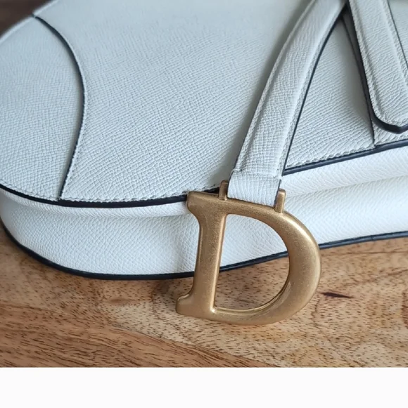 Christian Dior Cream Off White Saddle Bag Larger Size